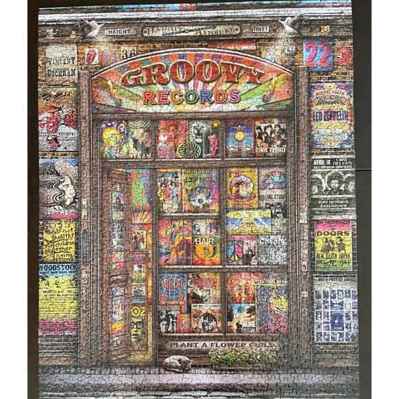 Springbok 1000 Piece Groovy Records Puzzle - Picture 2 of 2